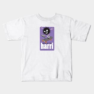Skate Harri Purple Rectangle Kids T-Shirt